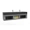 Castello Usa Nile 72" Wall Mounted Gray Vanity With Black Top And Gold Handles CB-MC-72G-GLD-2053-BL - alternate 2